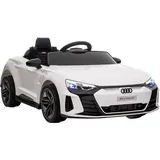 Homcom Kinder Elektroauto, Kinderauto mit Fernbedienung, Audi RS e-tron GT Kinderfahrzeug mit Sicherheitsgurt, Hupe & Musik & Scheinwerfer, bis 5 km/h, für Kinder 3-5 Jahre, Weiß