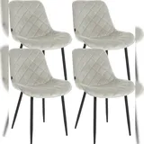 CLP 4er Set Stühle Springs Samt creme