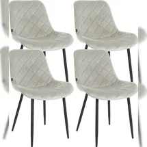 CLP 4er Set Stühle Springs Samt creme