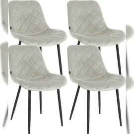 CLP 4er Set Stühle Springs Samt creme
