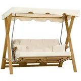 Xlmoebel Hollywoodschaukel Stabile Gartenmöbel mit Designer-Schaukelgestell aus robustem Holz, Hergestellt in Europa beige|braun