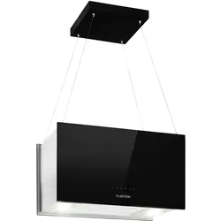 Klarstein Kronleuchter L Inselabzugshaube 60cm Abluft: 590m3/h LED Touch Glas Schwarz