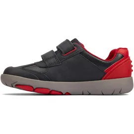 CLARKS - Boys Shoes K - Clarks Rex Play Kids Navy/Red Leather - Navy/Red Leather - 10 UK / 28 EU - F (Standard)