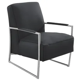 K+W Komfort & Wohnen Cocktailsessel 62 x 77 x 83 cm schwarz mit bezogenen Armlehnen