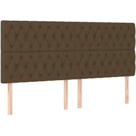 vidaXL Boxspringbett mit Matratze & LED Dunkelbraun 180x200 cm Stoff