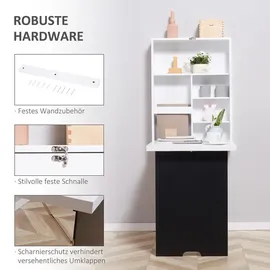 Homcom Klapptisch 60 x 94,5 x 147 cm Weiß/Schwarz
