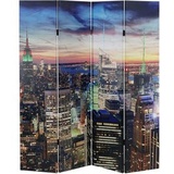 Mendler LED-Paravent Trennwand Raumteiler New York, Timer, netzbetrieben 180x160cm, 28 LEDs