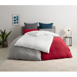 MY HOME Bettwäsche MY HOME "Desner", grau, B/L: 200cm x 200cm, 1 Stk., 2 Stk., Microfaser, B/L: 80cm x 80cm & 80cm x 80cm, 3 Stk., Microfaser, Obermaterial: 100% Polyester, Bettwäsche, Bettwäsche, Premium Qualität, 100 % Polyester, sehr weich, uni, ab 135x200 cm