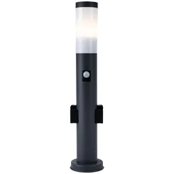 Außen Steh Lampe ANTRHAZIT Bewegungsmelder Steckdosen Garten Leuchte Edelstahl V-TAC 8976