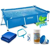 6 in1 Set Green Pool Frame Pool Gartenpool Schwimmbecken 220 x 150 x 60 cm Intex