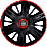 Satz J-Tec Radzierblenden Maximus 14-Zoll Schwarz/Rot