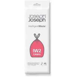Bio Müllbeutel Joseph Joseph IW2 4 L weiß 56 Stück 56 Beutel pro Pack, kompostierbare Müllbeutel