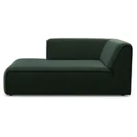 Ottomane RAUM.ID "Merid" Sofas Gr. B/H/T: 100cm x 70cm x 162cm, Samtoptik, Ottomane links, grün (dunkelgrün) als Modul oder separat verwendbar, für individuelle Zusammenstellung