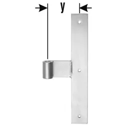 Tor-Mittelband, 18,schwer, für Dorn20mm,400mm,Eisen, hell verzinkt