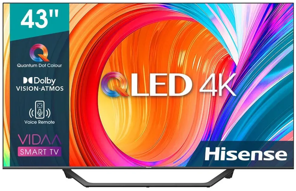 Hisense 43A7HQ QLED TV 43 Zoll 4K HDR Smart TV Sprachsteuerung Game Mode EEK: G