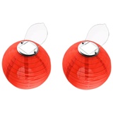 Youning Lampions Solar Außen Wetterfest 30cm Solar Lampion Outdoor Solar LED Laterne Hängende Wasserdicht Nylon Gartenlampions Außenlaternen Solarlampions für außen (2PCS Rot)