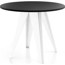 egen micha kliszczun Esstisch Glory Weiß im Industriestil - Modern, Rund - Ausziehbar von 90 cm bis 130 cm, mit Pulverbeschichteten Metallbeinen, Tisch für Kleine Kü... - Schwarz