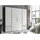 SchlafKONTOR Drehtürenschrank Lyss 206 x 194 x 58 cm Grau/Weiß