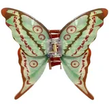Damen Schmetterling Haarspangen Acryl Schmetterlings Haarklammern Haarclip Rutschfeste Haarnadel Haarschmuck Hair Jaw Clip Kopfbedeckung für Frauen Mädchen für Tägliches Tragen,Grün A