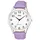 Q&Q Damen Armbanduhr C10A-028PY, 40 mm Durchmesser, silbernes Metallgehäuse, Lederarmband, Analog, 3 ATM