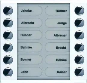 TCS PET12-WS/04 Klingeltastenerweiterung für Audio Außenstation Serie PES/AVE 12 Klingeltasten (rechts-/linksbündig), AP weiß PET12WS04
