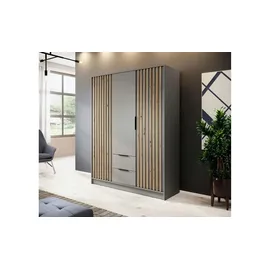 Möbel Kraft Drehtürenschrank Nelly 155 x 200 x 0 cm grau