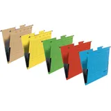 Falken Original Falken 5er Pack Hängetasche UniReg. Made in Germany. Aus Recycling-Karton für DIN A4 mit Leinenfröschen farbig sortiert Blauer Engel ideal für die lose Blatt-Ablage im Büro und der Behörde