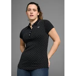 Poloshirt, aus weicher Baumwollware, Gr. 56/58, schwarz-weiß-gepunktet, , 52226344-56