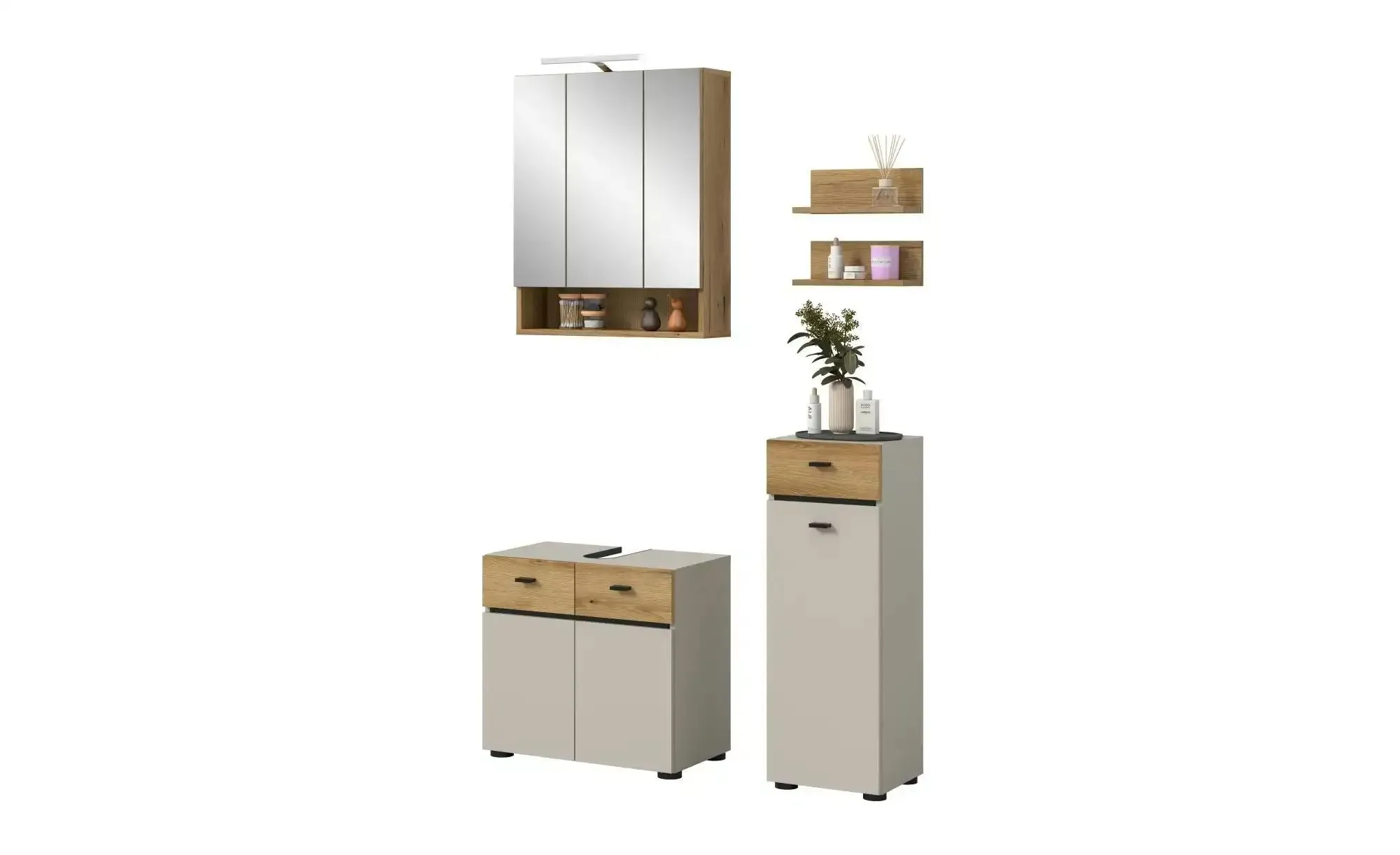 Badkombination   , beige , Maße (cm): B: 107 H: 191