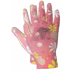 60 Paar Arbeitshandschuhe Montagehandschuhe Polyester - Polyurethan Größe XS-6 dunkle Blumen