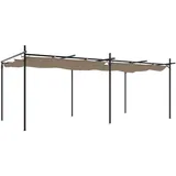 Deluke Terraseenüberdachung, Taupe, Metall, 589x230x292 cm, Sonnen- & Sichtschutz, Pavillons & Pergolas, Pergolas