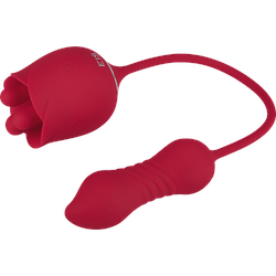 Rosenförmiger Vibrator mit Bullet, 38,5 cm, rot