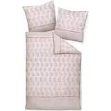 JANINE Bettwäsche Davos 65155 traube olivgrau 155x220 cm + 80x80 cm) - beige;grau;pink