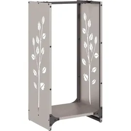 vidaXL Brennholzregal Wetterfester Stahl 40 x 30 x 80 cm Silber