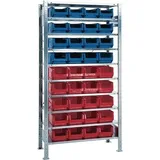NW NORDWEST Tecwerk Steckregal H2000xb1000xt400mm Anbauregal 10 Stahlbd.16xmk3z blau,20xMK3Z rot Tw