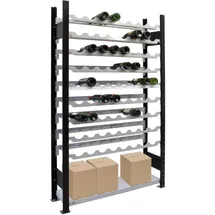 SCHULTE Regalwelt Weinregal 180 x 100 x 25 cm Schwarz-Silber