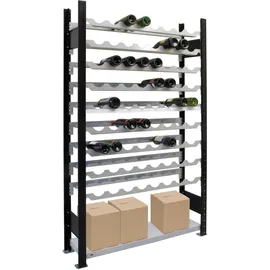 SCHULTE Regalwelt Weinregal 180 x 100 x 25 cm Schwarz-Silber