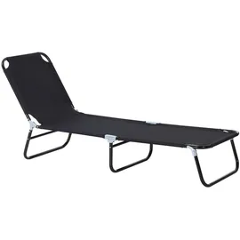 Outsunny Sonnenliege 188 x 56 x 28 cm Schwarz