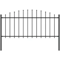vidaXL Gartenzaun mit Speerspitzen Stahl (0,5 - 0,75) x 1,7 m Schwarz