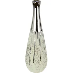 I.GE.A. Dekovase »Keramik Vase«, Keramik-Vase, Blumenvase gepunktet I.GE.A. weiß/silberfarben