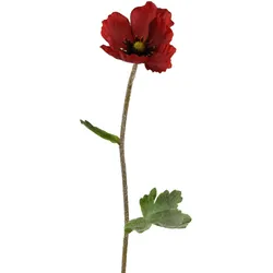 Decoris Künstliche Mohnblume mit Stiel 7x44cm Kunstblumen Mohn Dekoblumen Blumendeko Stielblumen Blumen Deko Blumenschmuck Rot
