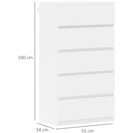 Homcom Kommode 55 x 34 x 100 cm Weiß