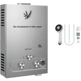 PEIXU 8L Gas LPG Warmwasserbereiter Gasdurchlauferhitzer Butane Warmwasserbereiter Propane Warmwasserbereiter,Wasserdurchfluss 8L/min,16KW Durchlauferhitzer,Instant Boiler,mit Sommer-Winter-Muster