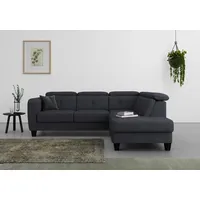sit&more Ecksofa SIT & MORE "Belluci L-Form", blau (tiefblau), B:249cm H:85cm T:195cm, Sofas, Ecksofa, inklusive Federkern, wahlweise mit Bettfunktion und Bettkasten