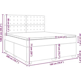 vidaXL Boxspringbett 180 x 200 cm Schwarz