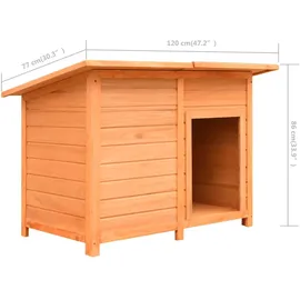 vidaXL Hundehütte Kiefernholz & Tannenholz 120x77x86 cm