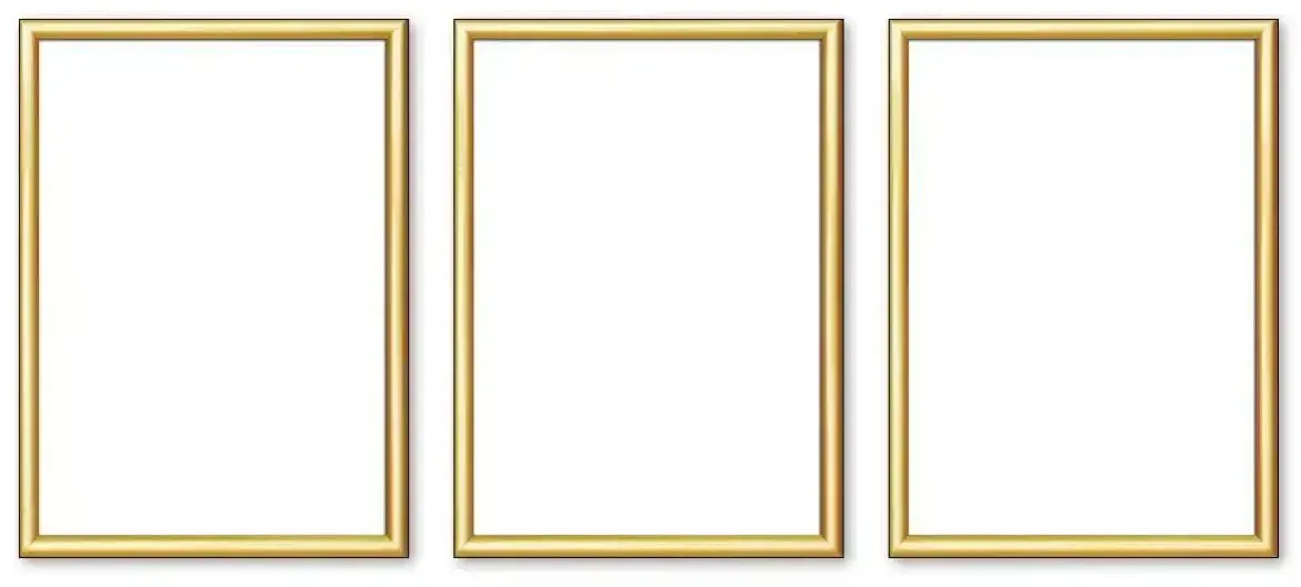 Bilderrahmen 13x18 cm  3er-Set   , gold , Kunststoff , Maße (cm): B: 13 H: 18 T: 1.8