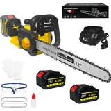 12 Zoll Kettensäge mit Akku 8000mAh, Elektro Kettensäge für Makita 18V Akku, mit Automatischer Öler und Ersatzkette, Handkettensäge Akku für Gartenscheren Astschere Holzschneidenz