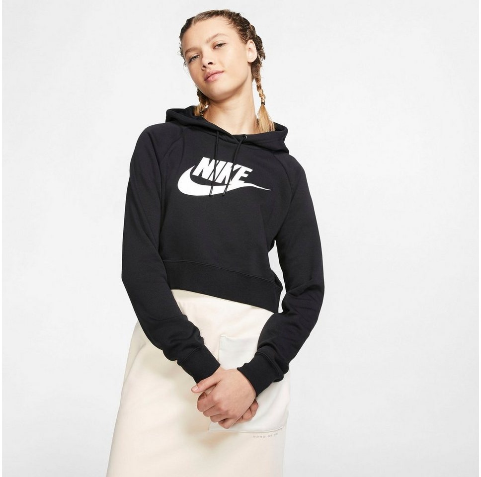 Nike Sportswear Kapuzensweatshirt ESSENTIAL WOMENS CROPPED HOODIE schwarz L (42/44)