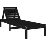 vidaXL Sonnenliegen 2 Stk. Schwarz 199,5x60x74 cm